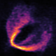 ALMA image showing a “kink” in the wavelength of flowing gas within the protoplanetary disk in orbit around infant star HD 163296.